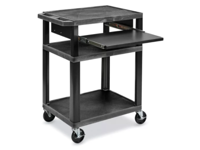 Luxor Plastic AV Cart in Black - H-7459BL