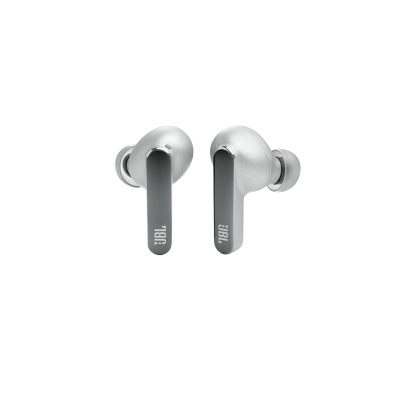 JBL True Wireless Noise Cancelling Earbuds in Silver - JBLLIVEPRO2TWSSLAM