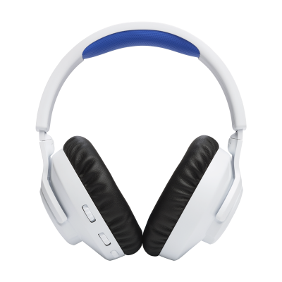 JBL Quantum 360P Wireless Over-Ear Console Gaming Headset with Detachable Boom Mic in White - JBLQ360PWLWHTBLUAM