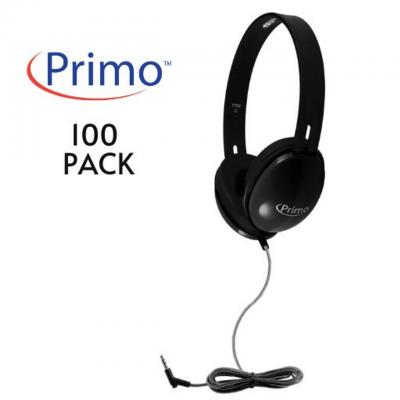 HamiltonBuhl Primo Stereo Headphones in Black (Pack 100) - PRM100B-100